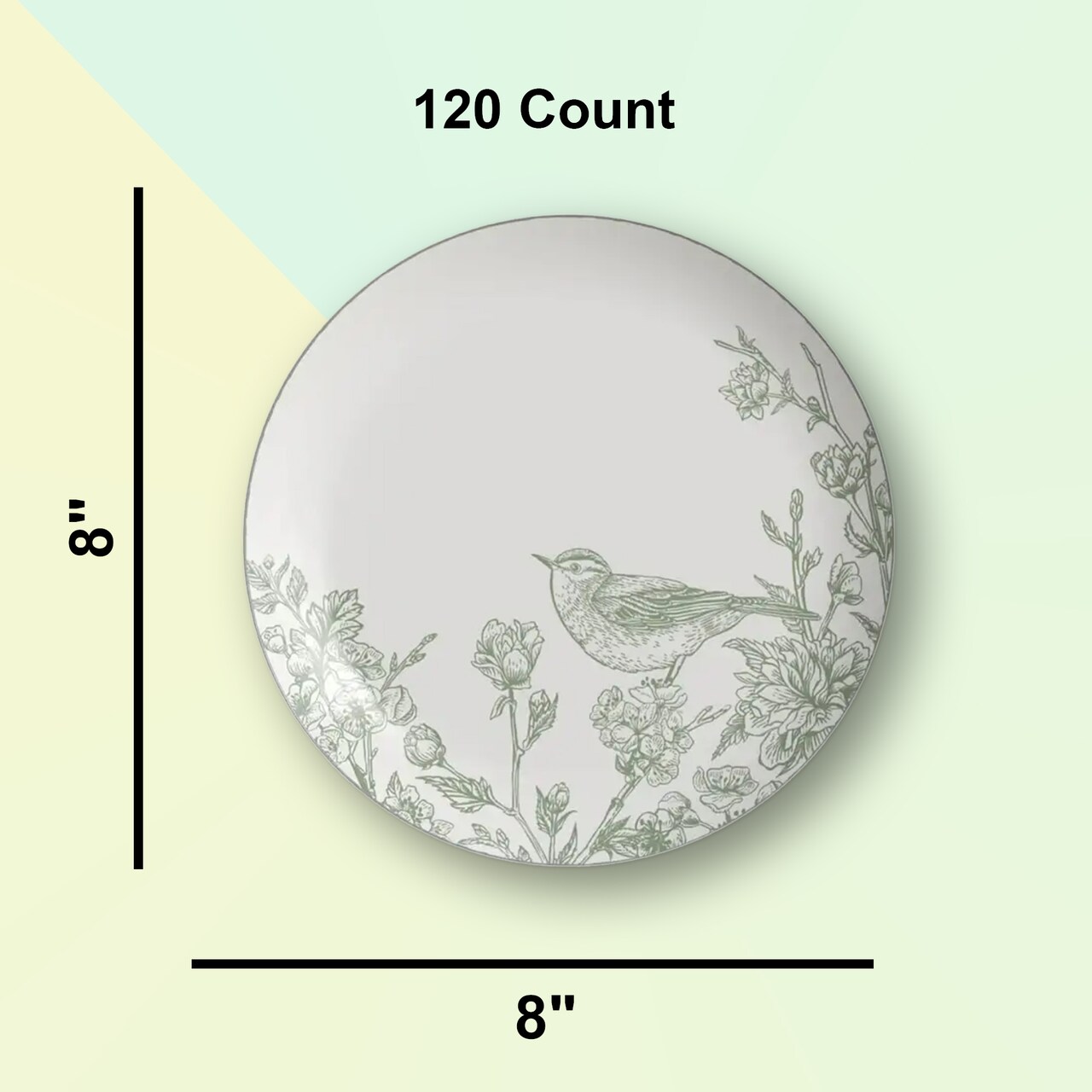 120 Count Earthtrends Yaffa Paper Plates for Party Catering Events Assorted Colors 8 Inch